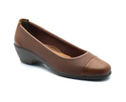 Mulher Camport Sapatos^Sapato Dress Code Stretch Castanho