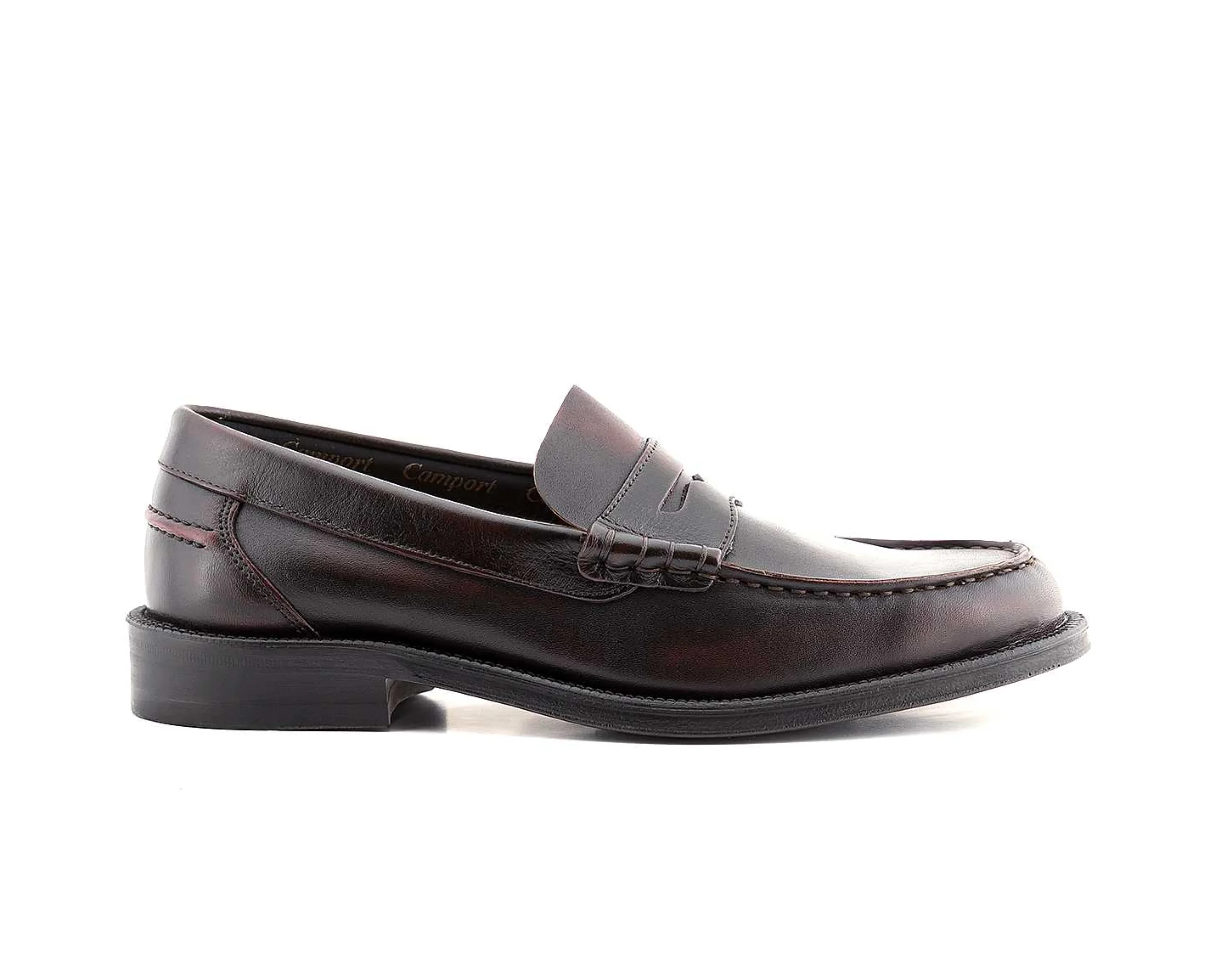 Homem Camport Mocassins^Sapato Executive Bordeaux Escuro